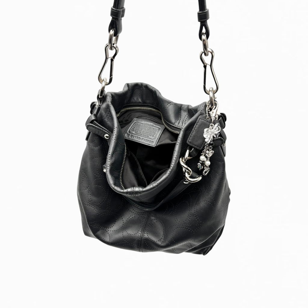 COACH LEATHER MONOGRAM HAND BAG