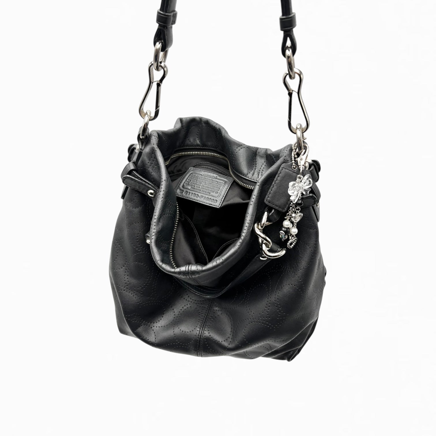 COACH LEATHER MONOGRAM HAND BAG