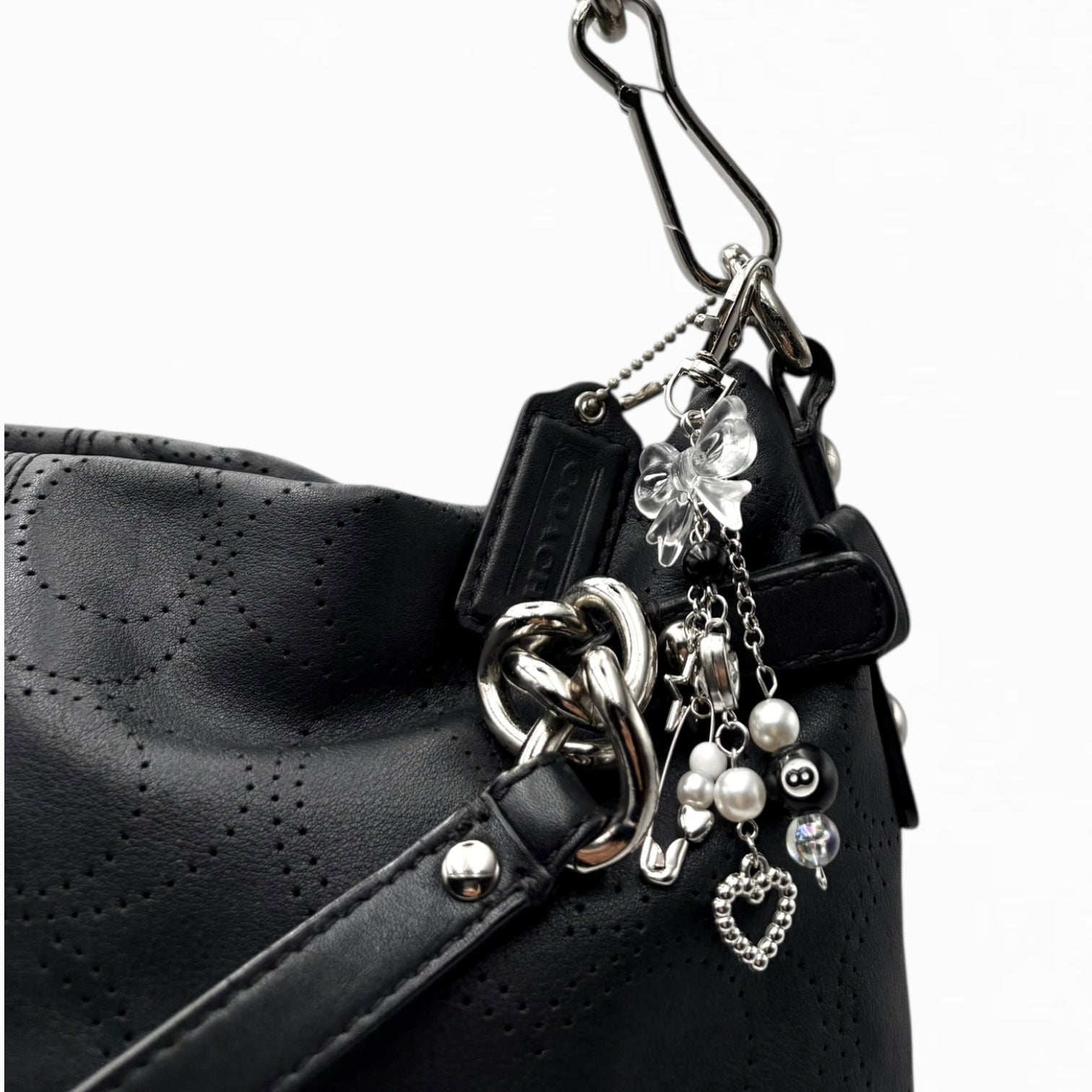 COACH LEATHER MONOGRAM HAND BAG