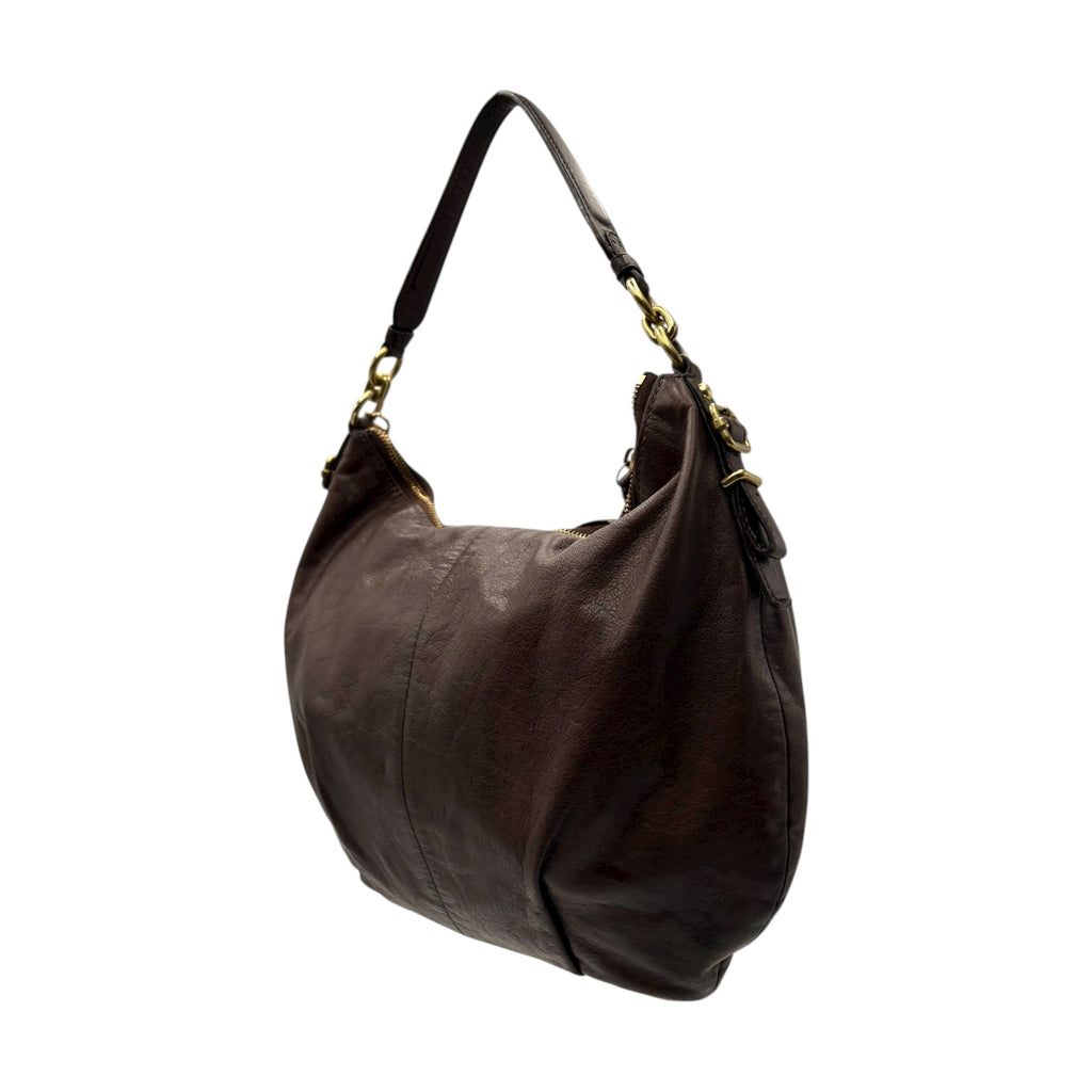 COACH LEATHER MONOGRAM HAND BAG