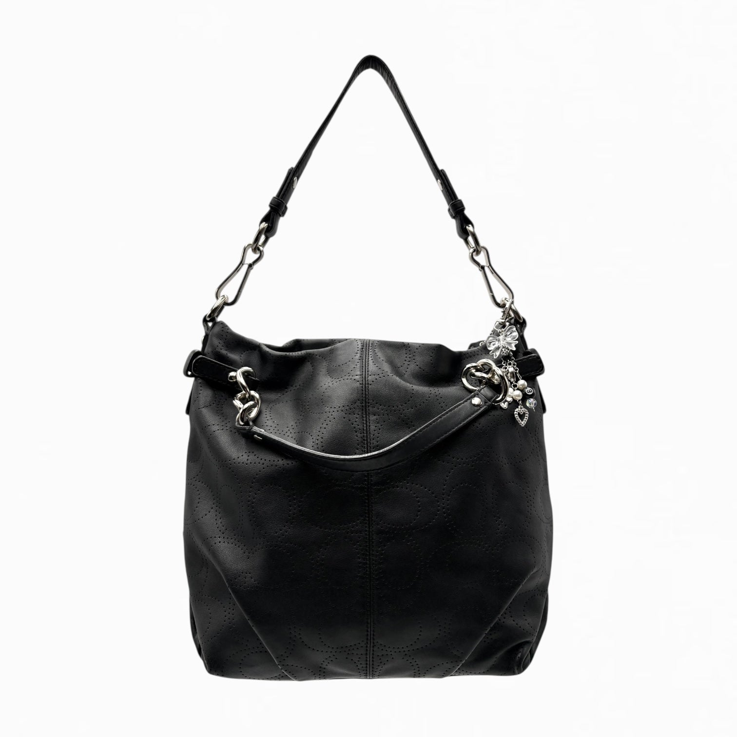 COACH LEATHER MONOGRAM HAND BAG