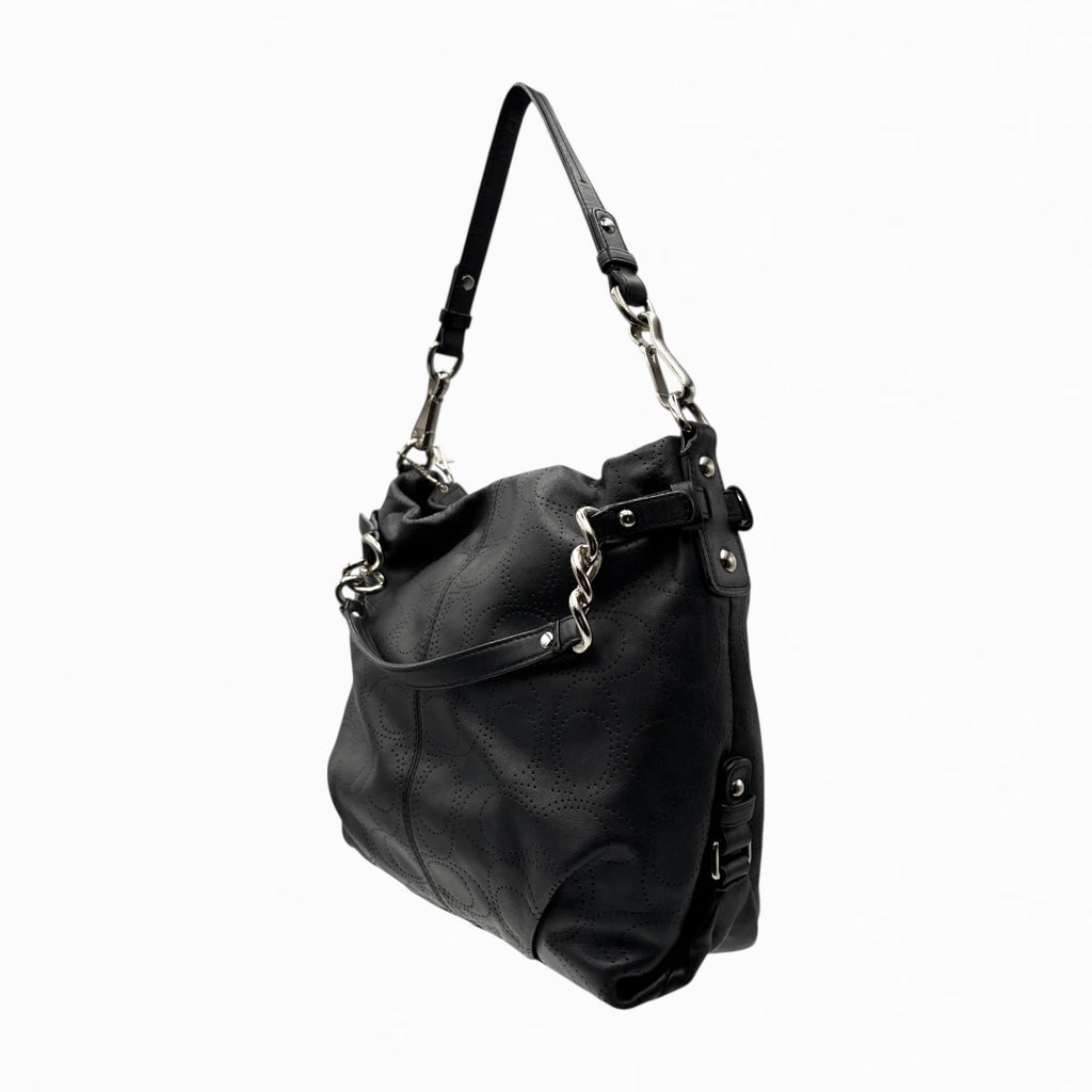 COACH LEATHER MONOGRAM HAND BAG