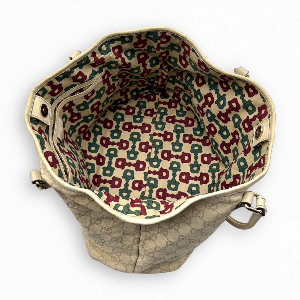 GUCCI MONOGRAM LEATHER HAND BAG