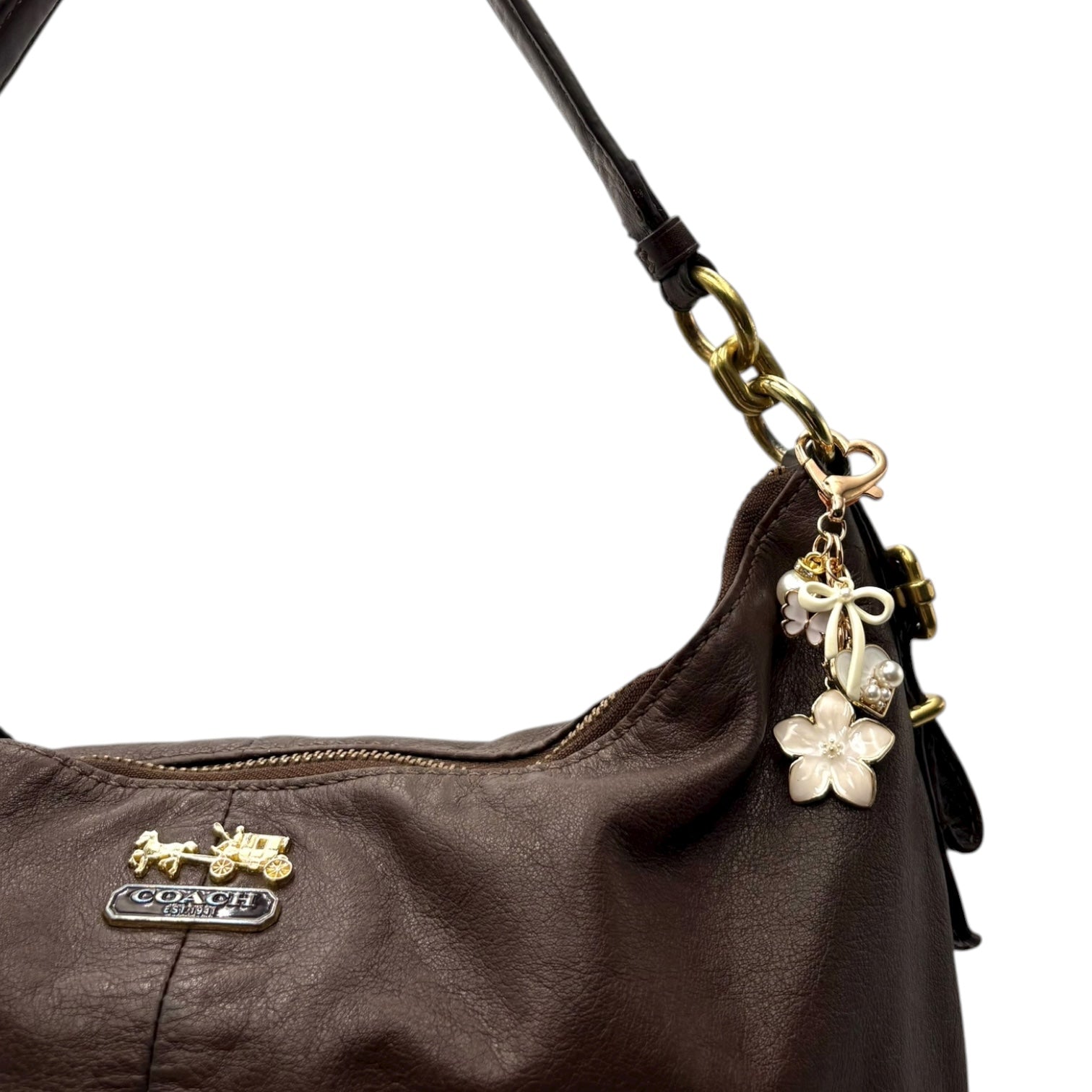 COACH LEATHER MONOGRAM HAND BAG