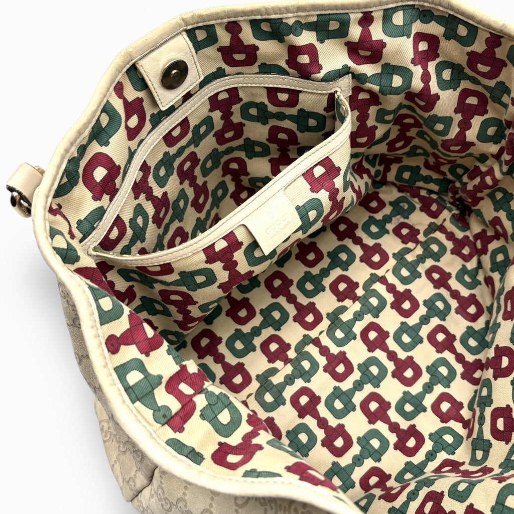 GUCCI MONOGRAM LEATHER HAND BAG