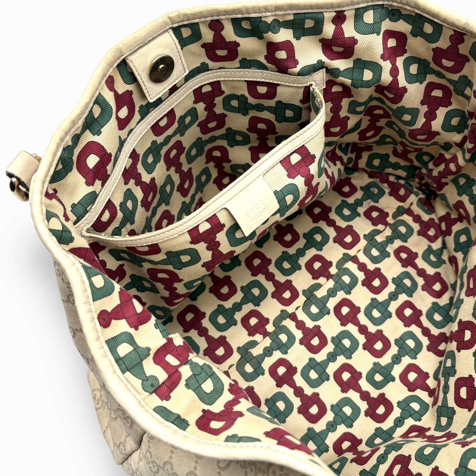 GUCCI MONOGRAM LEATHER HAND BAG
