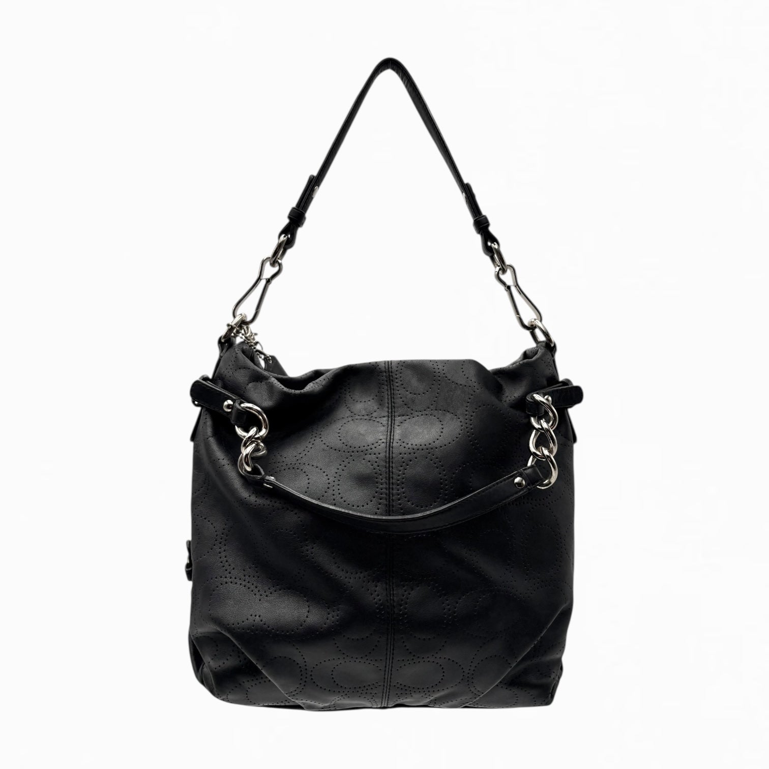 COACH LEATHER MONOGRAM HAND BAG